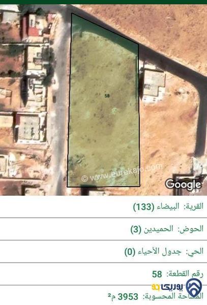 ارض للبيع مساحة 3953م في البيضاء - عمان