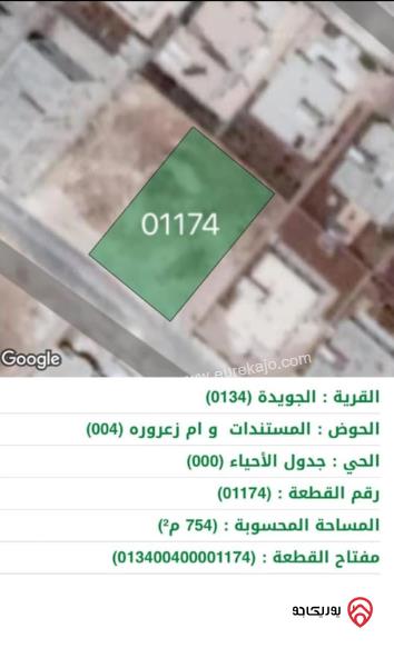 قطعة أرض مساحة 755م للبيع في عمان - الجويدة	
