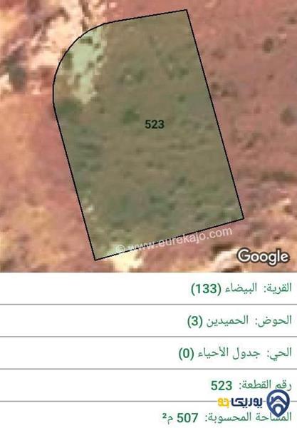 قطعة ارض للبيع مساحة 507م في منطقة احد - عمان