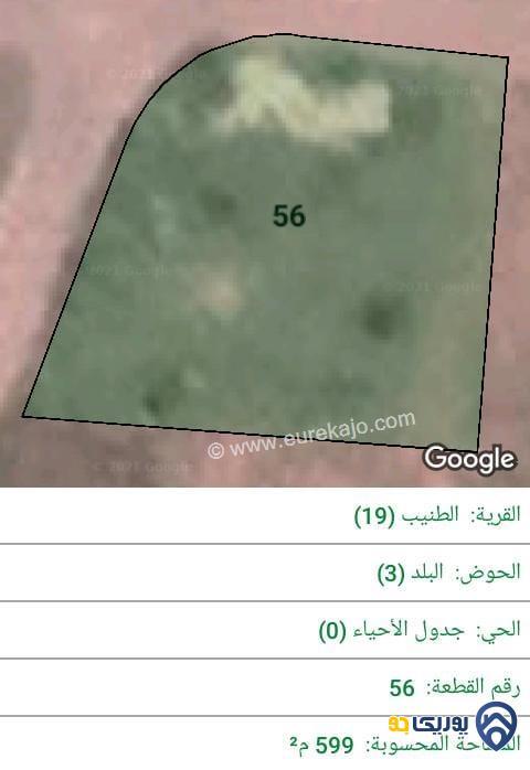 ارض للبيع مساحة 599م في الطنيب - عمان 
