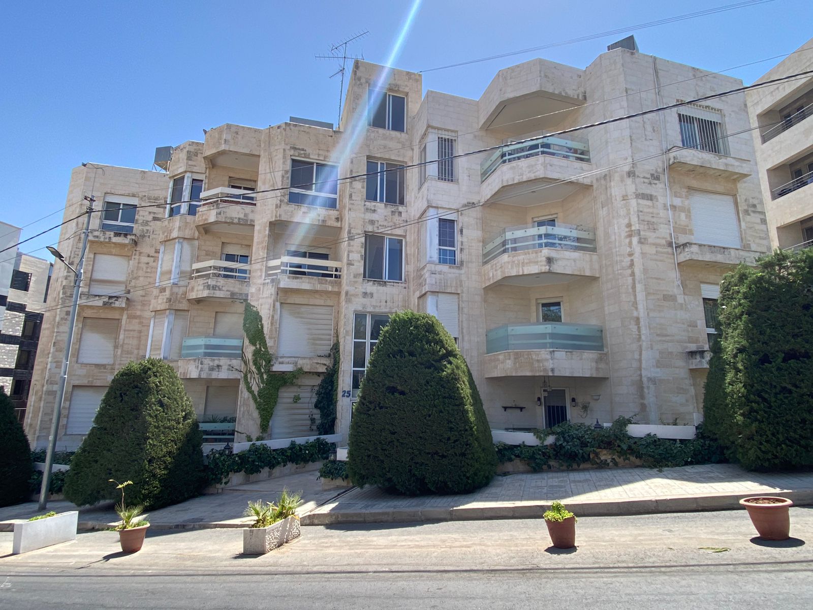 Top Floor Apartment in Jabal Amman, 4th Circle.2 Bedroom (1 master), furnished and fully refurbished.140 Sqm. 