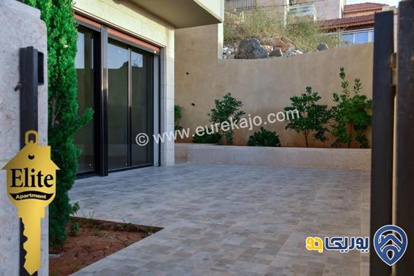 شقة سوبر ديلوكس للبيع طابق ارضي مساحة البناء 150م و المساحة الخارجية 20م في ابو نصير
